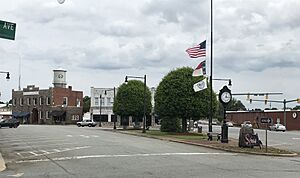 Downtown Granite Falls, as viewed facing southeast on Main Street
