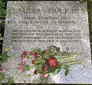 Grave of Claudia Vera Jones in Highgate Cemetery