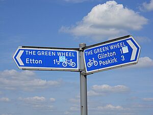Green Wheel cycle route sign, Glinton - geograph.org.uk - 3533144