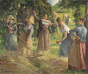Hay Harvest at Éragny, 1901, Camille Pissarro