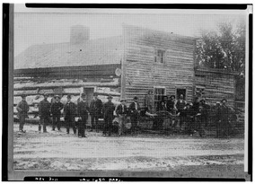 Historic American Buildings Survey, Nevada Department of Highways Photo, Burnt 1910 - First Log Cabin, Genoa, Douglas County, NV HABS NEV,3-GENO,2-1.tif