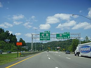 Interstate 70 near Wheeling West Virginia