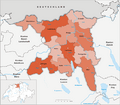 Karte Kanton Aargau Bezirke 2010