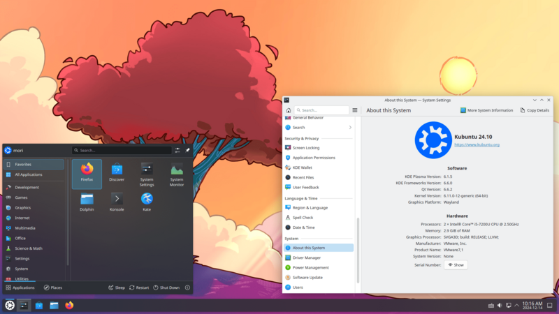 Kubuntu 24.10 screenshot