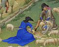 Les Très Riches Heures du duc de Berry juillet sheep shearing