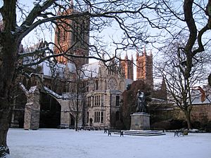 Lincoln Cathedral in Snow