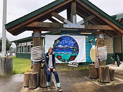 Lisa Murkowski visiting Coffman Cove in 2019