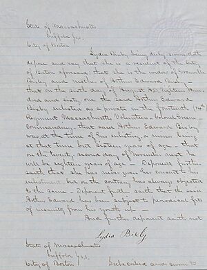 Lydia Bixby affidavit (cropped)