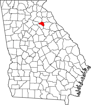Map of Georgia highlighting Clarke County