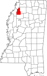 Map of Mississippi highlighting Quitman County