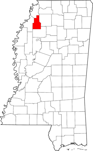 Map of Mississippi highlighting Quitman County