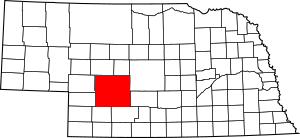 Map of Nebraska highlighting Lincoln County
