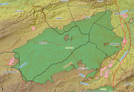 Map of the Serra de Mariola Natural Park