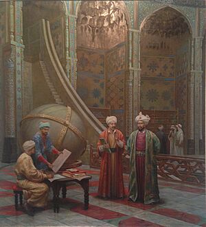Mirzo Ulughbek and Ali Kushchi in the observatory