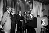Mrs. Ford reads President Ford's concession speech - NARA - 5730760