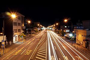 National route four in fukushima city at night