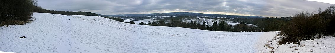 Newlands corner snow panorama