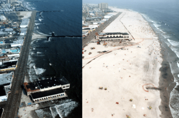 Ocean City beach - before and after