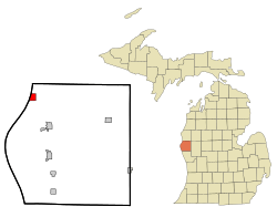 Location of Pentwater, Michigan