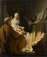 Rembrandt Two old men disputing 1628