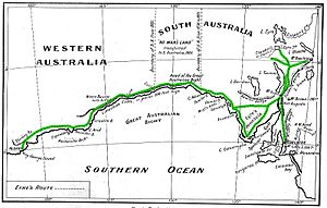 Routes of Eyre (1840 and 1841) retouched