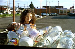 Seattle - Woman recycling glass, 1990
