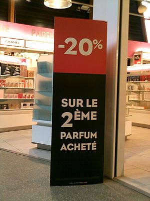 Shop placard showing 20% reduction