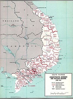 Administrative divisions and Military Regions, June 1967.