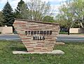 Stratmoor Hills subdivision sign, Stratmoor, Colorado