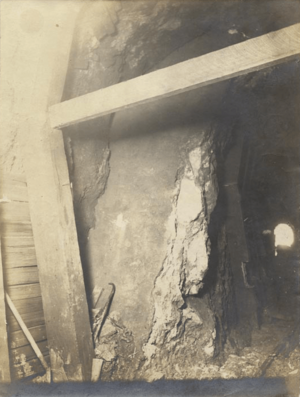 Summit Tunnel (Tunnel 2) with damage from the 1906 San Francisco earthquake near north portal