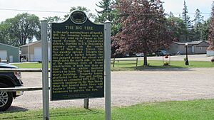 The Big Fire (Rose City, Michigan) historic marker