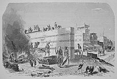 The Cremation Ghat at Calcutta, wood engraving, Selmar Hess, New York, 1877