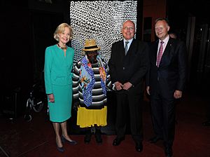The Governor-General with Ms Lena Nyadbi, Mr Stéphane Martin and Mr Rupert Myer