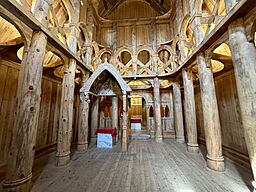 The interior of the Hopperstad Stave Church Replica