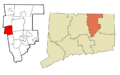 Tolland County Connecticut Incorporated and Unincorporated areas Vernon Highlighted 2010