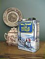 Vermont maple syrup in a tin issued by the Vermont Maple Sugar Makers Association