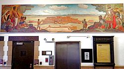 WPA mural Spanish Explorers and American Indians Oscar Berninghaus