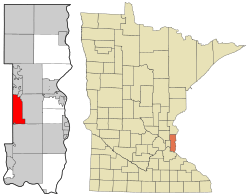 Location of the city of Oakdalewithin Washington County, Minnesota