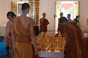 Wat Chedi Luang, Buddhist monks 2, Chiang Mai, Thailand