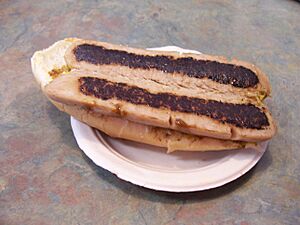 White hot dog interior detail