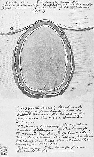 Whitehawk camp sketch 1821 Skinner British Museum Add MS 33658 f. 68
