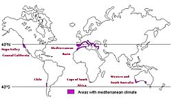 Wine regions with Mediterranean climates