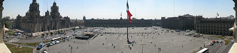 Zocalo Panorama seen from rooftop restaurant