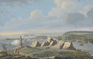 A View of Louisburg in North America, taken near the Light House when that City was besieged in 1758 (Yale)