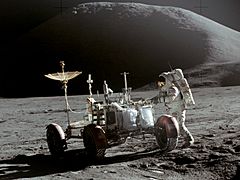 Apollo 15 Lunar Rover and Irwin