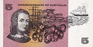 Australian $5 - original series - reverse