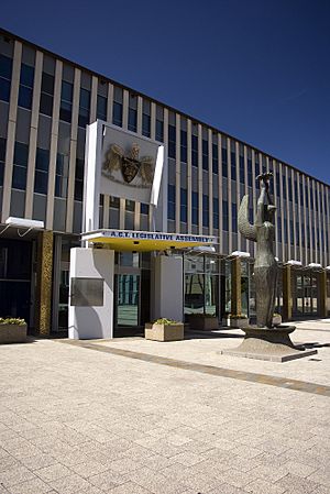 Australian Capital Territory Legislative Assembly and the statue Ethos