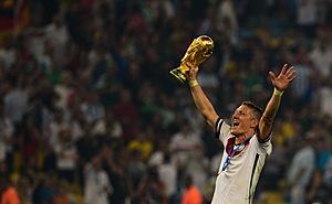 Bastian Schweinsteiger celebrates at the 2014 FIFA World Cup