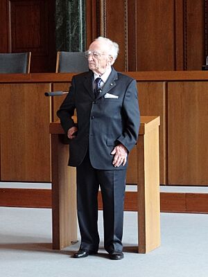 Benjamin Ferencz - Chief Prosecutor in 1947 Einsatzgruppen Trial - In Courtroom 600 Where Nuremberg Trials Were Held - Palace of Justice - Nuremberg-Nurnberg - Germany - 01