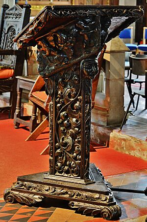 Bodmin, St. Petroc's Church, Lectern made from medieval misericords 2 - geograph.org.uk - 5100438